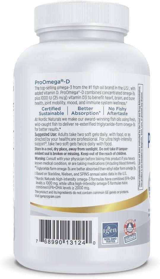 image:imageNordic Naturals ProOmegaD Lemon Flavor 120 Soft Gels 1280 mg Omega3 1000 IU D3 HighPotency Fish Oil EPA amp DHA Brain Eye Heart amp Immune Health NonGMO 60 ServingsLemon