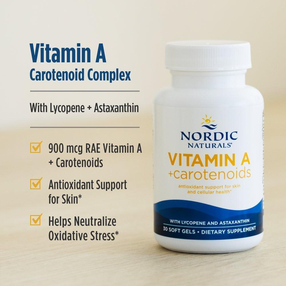 image:imageNordic Naturals Vitamin A Carotenoids Unflavored 30 Soft Gels Lycopene amp Astaxanthin Supports Skin Cellular Health NonGMO 30 Servings30 Count Pack of 1