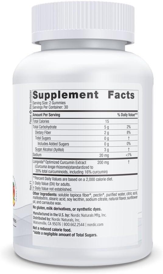 image:imageNordic Naturals Zero Sugar Curcumin Gummies Mango 60 Gummies 200 mg Optimized Curcumin Extract Great Taste Antioxidant Support Healthy Metabolic Balance NonGMO Vegan 30 Servings