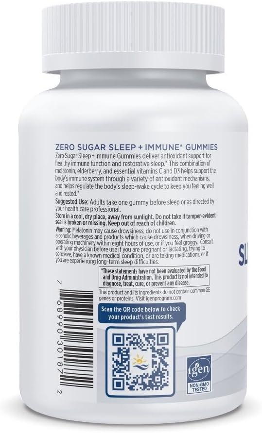 image:imageNordic Naturals Zero Sugar Sleep Immune Gummies Elderberry Lemon Flavor 30 Gummies 15 mg Melatonin for Sleep with Vitamin D3 Elderberry amp Vitamin C Immune Support 30 Servings
