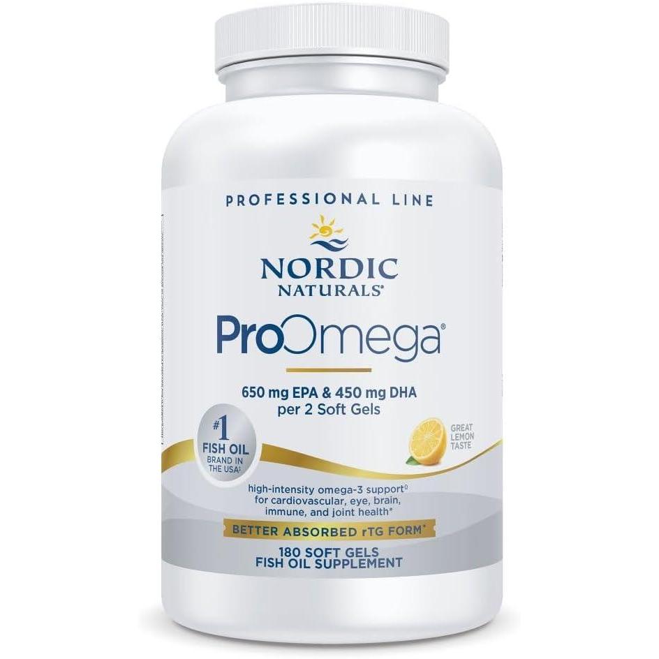 image:imageNordic Naturals ProOmega Lemon Flavor 180 Soft Gels 1280 mg Omega3 HighPotency Fish Oil with EPA amp DHA Promotes Brain Eye Heart amp Immune Health NonGMO 90 Servings180 Count Pack of 1