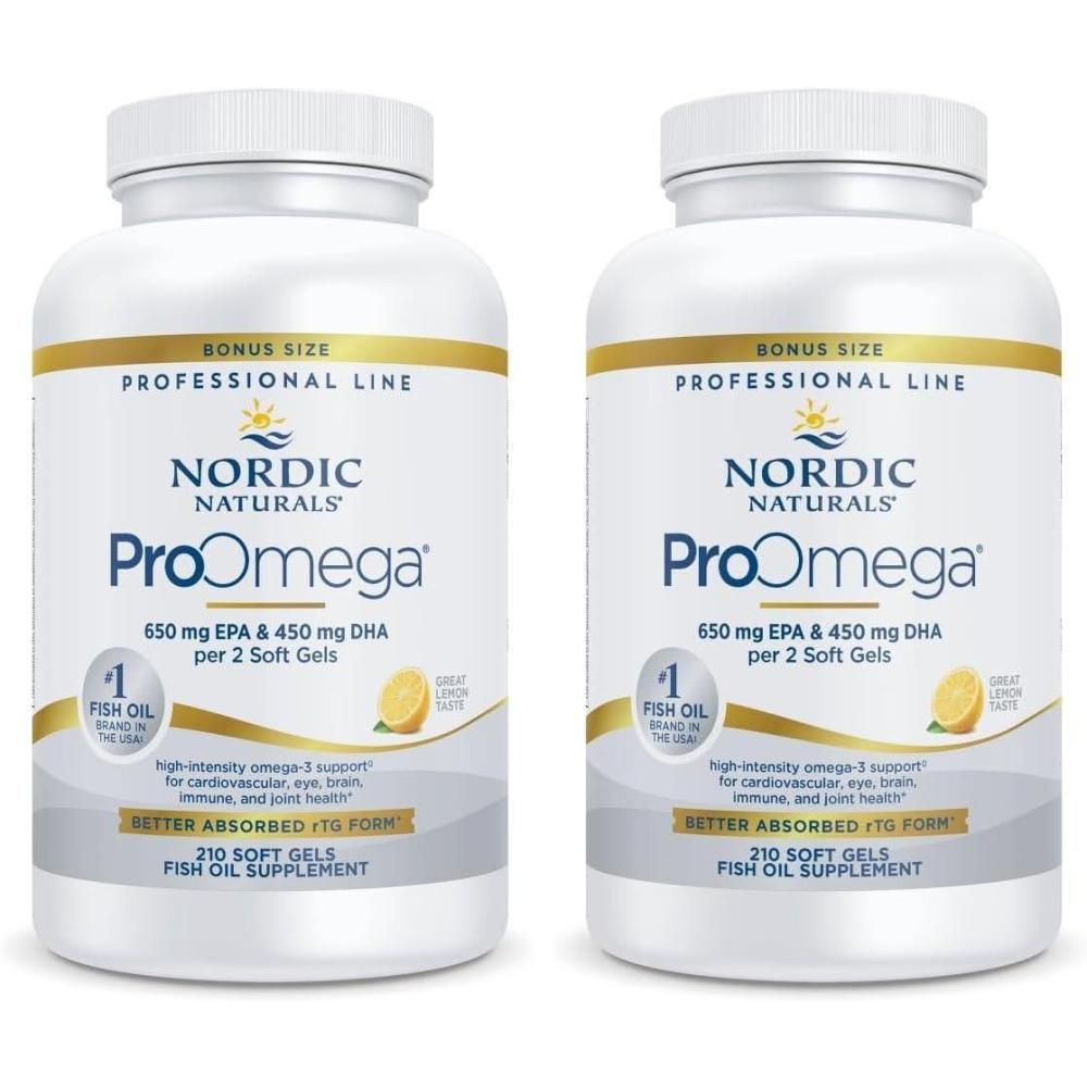 image:imageNordic Naturals ProOmega Lemon Flavor 180 Soft Gels 1280 mg Omega3 HighPotency Fish Oil with EPA amp DHA Promotes Brain Eye Heart amp Immune Health NonGMO 90 Servings210 Count Pack of 2