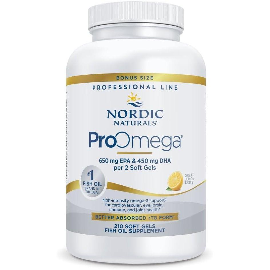 image:imageNordic Naturals ProOmega Lemon Flavor 180 Soft Gels 1280 mg Omega3 HighPotency Fish Oil with EPA amp DHA Promotes Brain Eye Heart amp Immune Health NonGMO 90 Servings210 Count Pack of 1