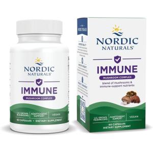 image:imageNordic Naturals Immune Mushroom Complex Unflavored  60 Capsules  Adaptogenic Support  MultiMushroom Blend  Optimal Wellness  NonGMO  Certified Vegan  30 Servings