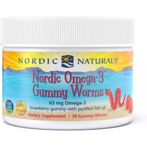 image:imageNordic Naturals Nordic Omega3 Gummy Worms Strawberry  30 Gummy Worms  63 mg Total Omega3s with EPA amp DHA   30 Servings