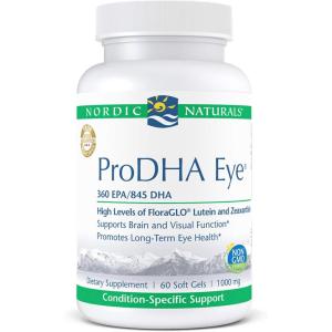 image:imageNordic Naturals ProDHA Eye  Fish Oil 360 mg EPA 845 mg DHA 20 mg FloraGLO Lutein 4 mg Zeaxanthin Support for Neurological Function and LongTerm Eye Health 60 Soft Gels