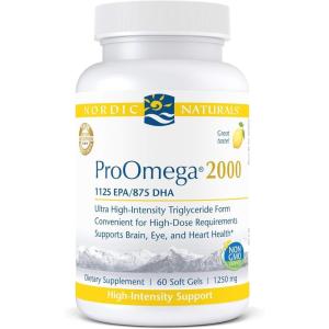image:imageNordic Naturals ProOmega 2000 Lemon Flavor  120 Soft Gels  2150 mg Omega3  Ultra HighPotency Fish Oil  EPA amp DHA  Promotes Brain Eye Heart amp Immune Health  NonGMO  60 ServingsLemon