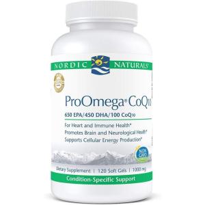 image:imageNordic Naturals ProOmega CoQ10  Fish Oil 650 mg EPA 450 mg DHA 100 mg CoQ10 Promotes Neurological Health and Cellular Energy Production 120 Soft Gels