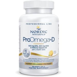 image:imageNordic Naturals ProOmegaD Lemon Flavor  120 Soft Gels  1280 mg Omega3  1000 IU D3  HighPotency Fish Oil  EPA amp DHA  Brain Eye Heart amp Immune Health  NonGMO  60 ServingsLemon