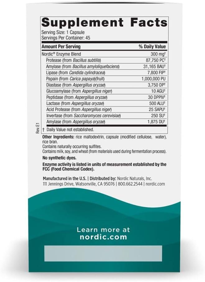 image:imageNordic Naturals Nordic Flora Digestive Enzymes 45 Capsules Digestive Function Optimizes Nutrient Availability NonGMO 45 Servings