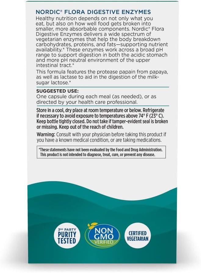 image:imageNordic Naturals Nordic Flora Digestive Enzymes 45 Capsules Digestive Function Optimizes Nutrient Availability NonGMO 45 Servings