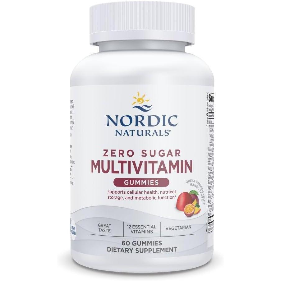 image:imageNordic Naturals Zero Sugar Multi Gummies Vegetarian Multivitamin Supplement Passionfruit Mango 60 PectinBased Gummies 12 Essential Vitamins for Adults NonGMO 30 Servings