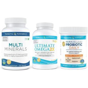 image:imageNordic Naturals Starter Pack  Multi Minerals Ultimate Omega 2X Nordic Flora Probiotic Daily